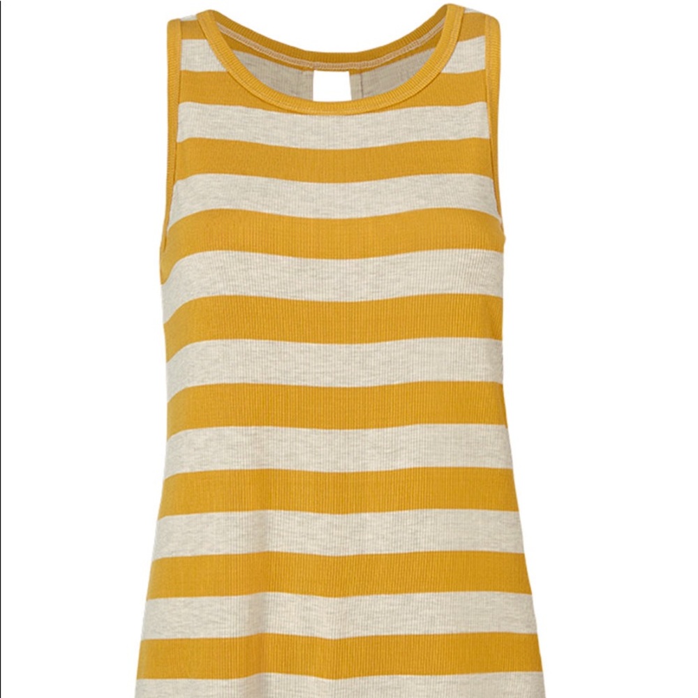 CAbi Yellow and Cream Striped Tank Top